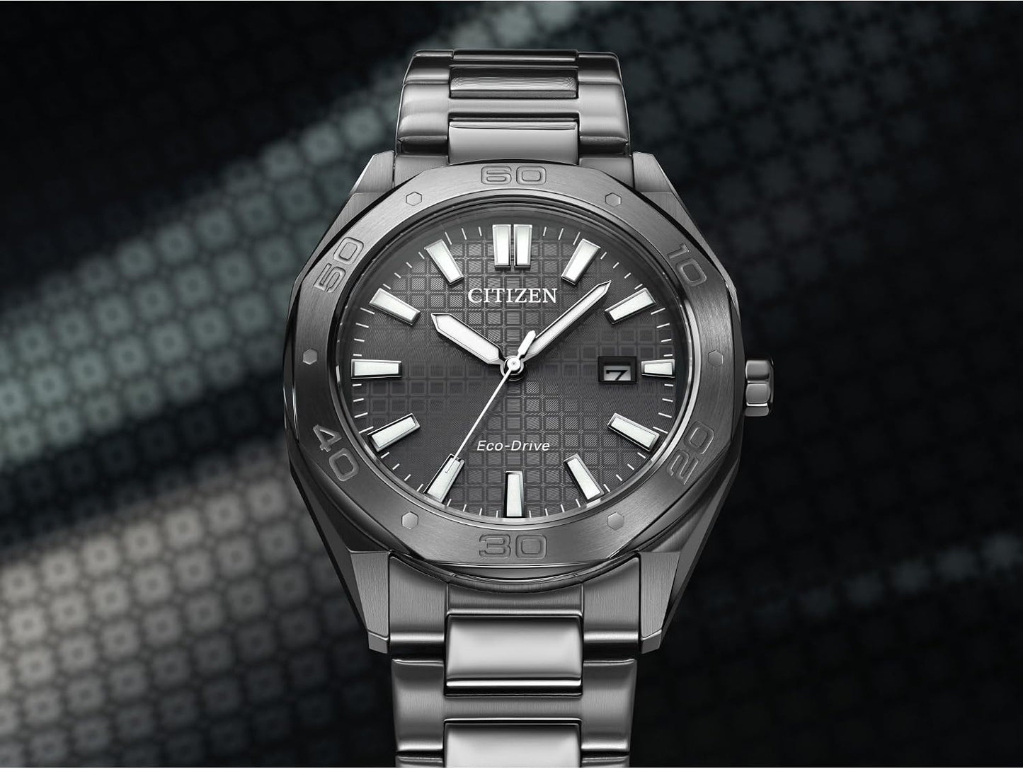 HOTCitizen Men's Eco-Drive Sport Casual Odyn Watch, Stainless Steel Watch, 3 Hand, Date