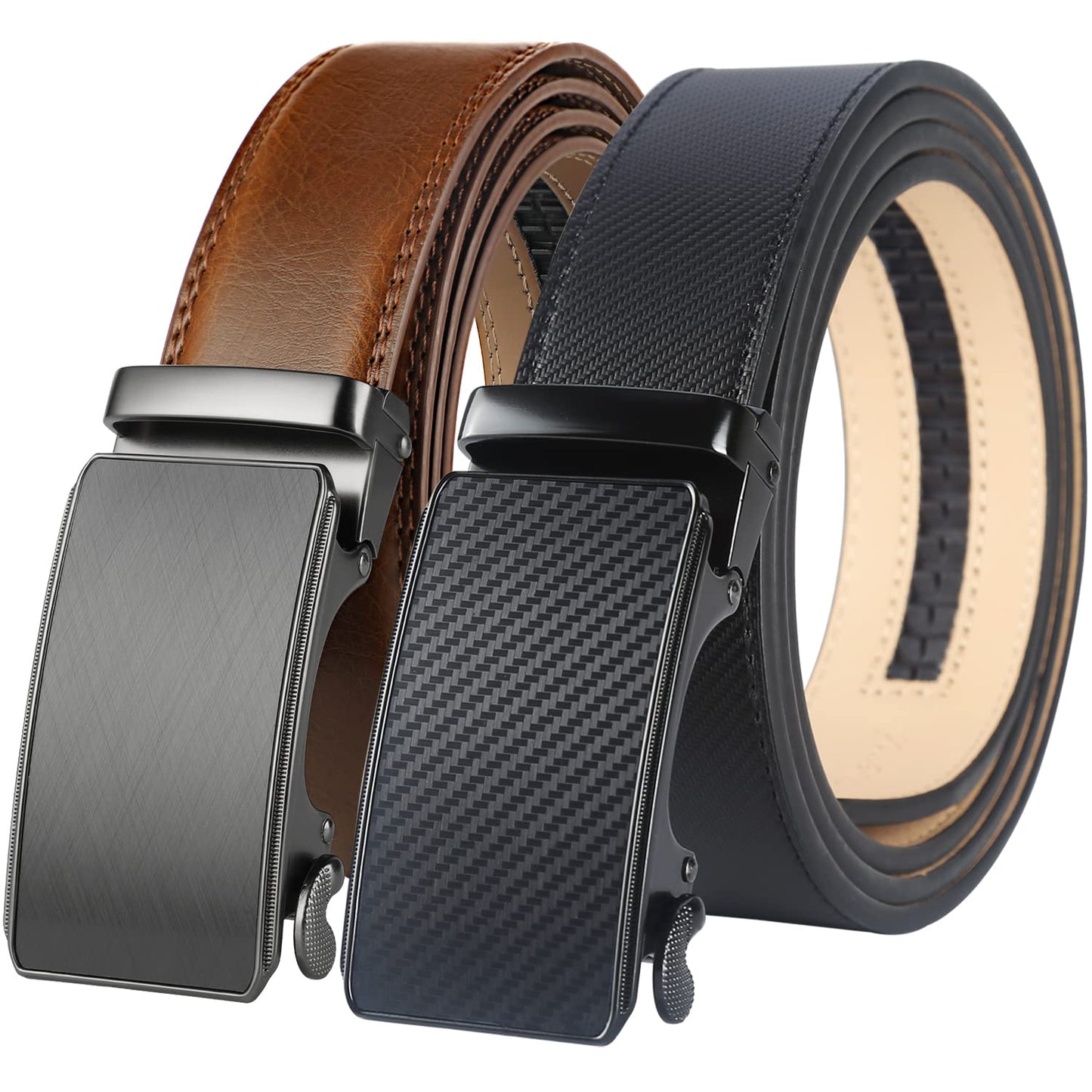 HOTLavemi Men's Real Leather Ratchet Dress Casual Belt, Cut to Exact Fit,Elegant Gift Box