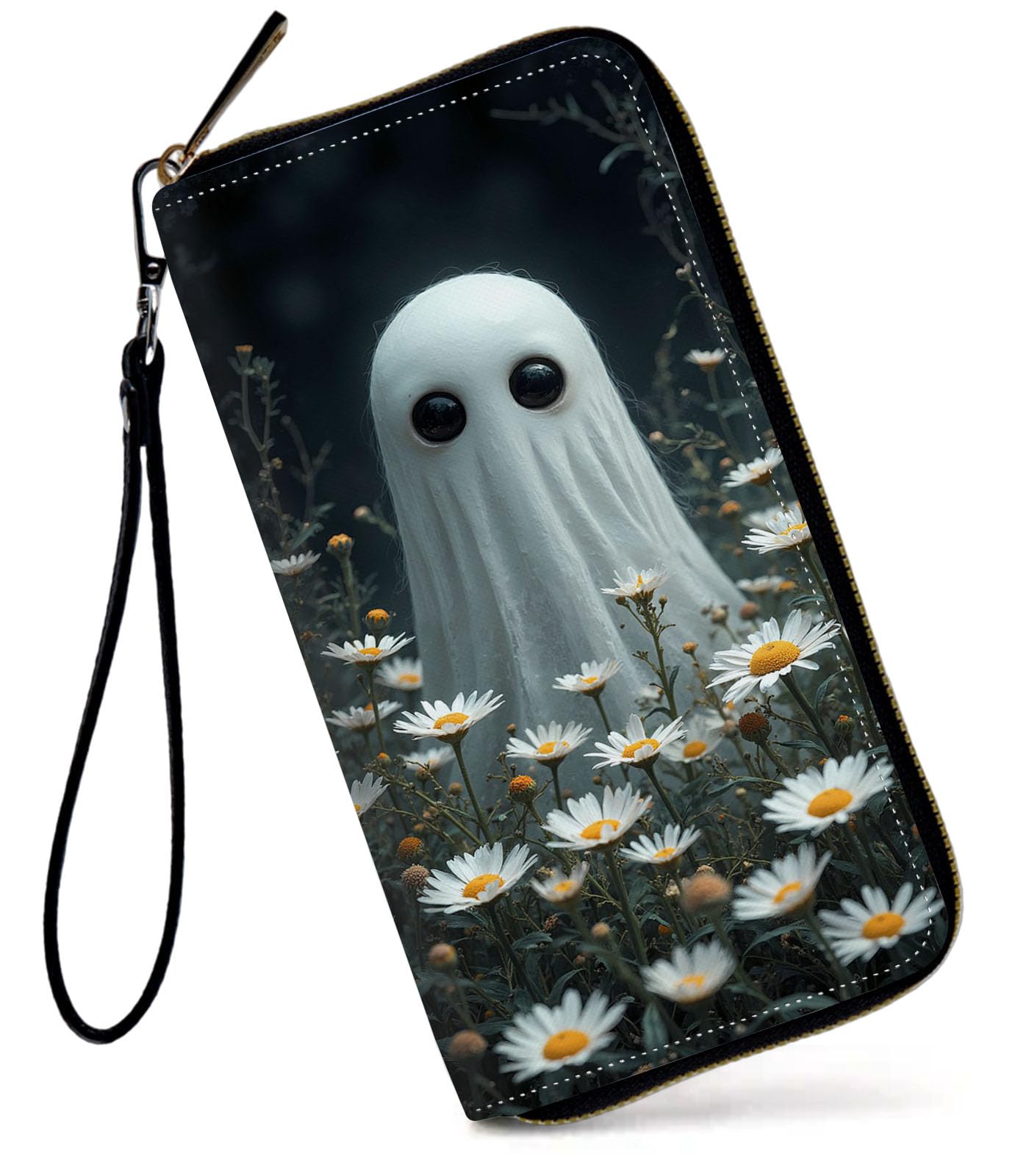 HOTWomens Wallet, Large Capacity RFID Blocking PU Leather Wristlet Wallets for Women Ladies Men Credit Card Holder Zipper Wallet Phone Holder Clutch Travel Purse, Art Moon Starry Night