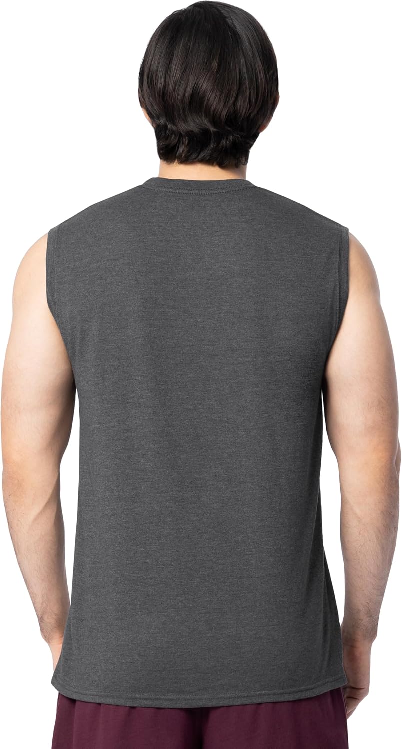 HOTFruit of the Loom Men's Eversoft Cotton Sleeveless T Shirts, Breathable & Moisture Wicking with Odor Control, Sizes S-4X