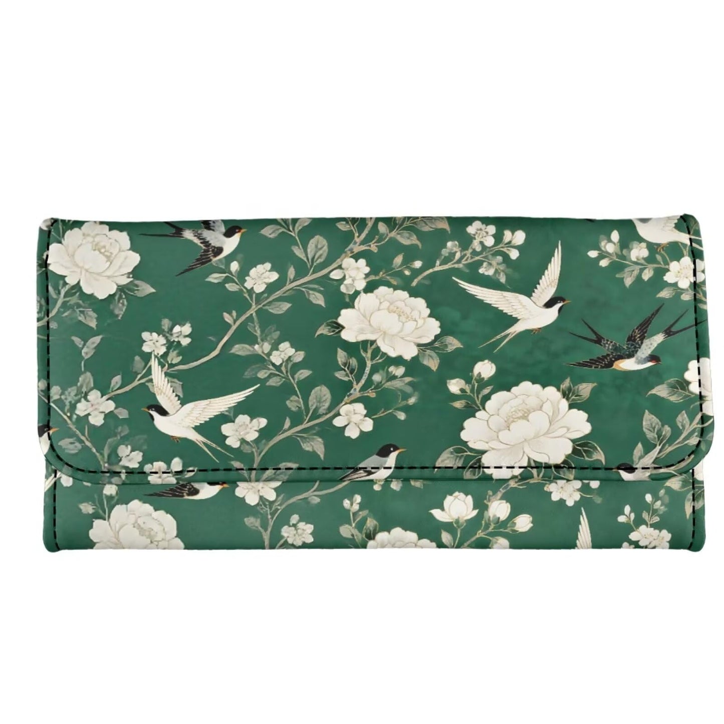 HOTLotus Mandala Women PU Leather Tri-fold Wallets Black And White Sketch Flower Zipper Pocket Buckle Money Manager Starry Sky Tall Billfold Secretary Cash Wallet