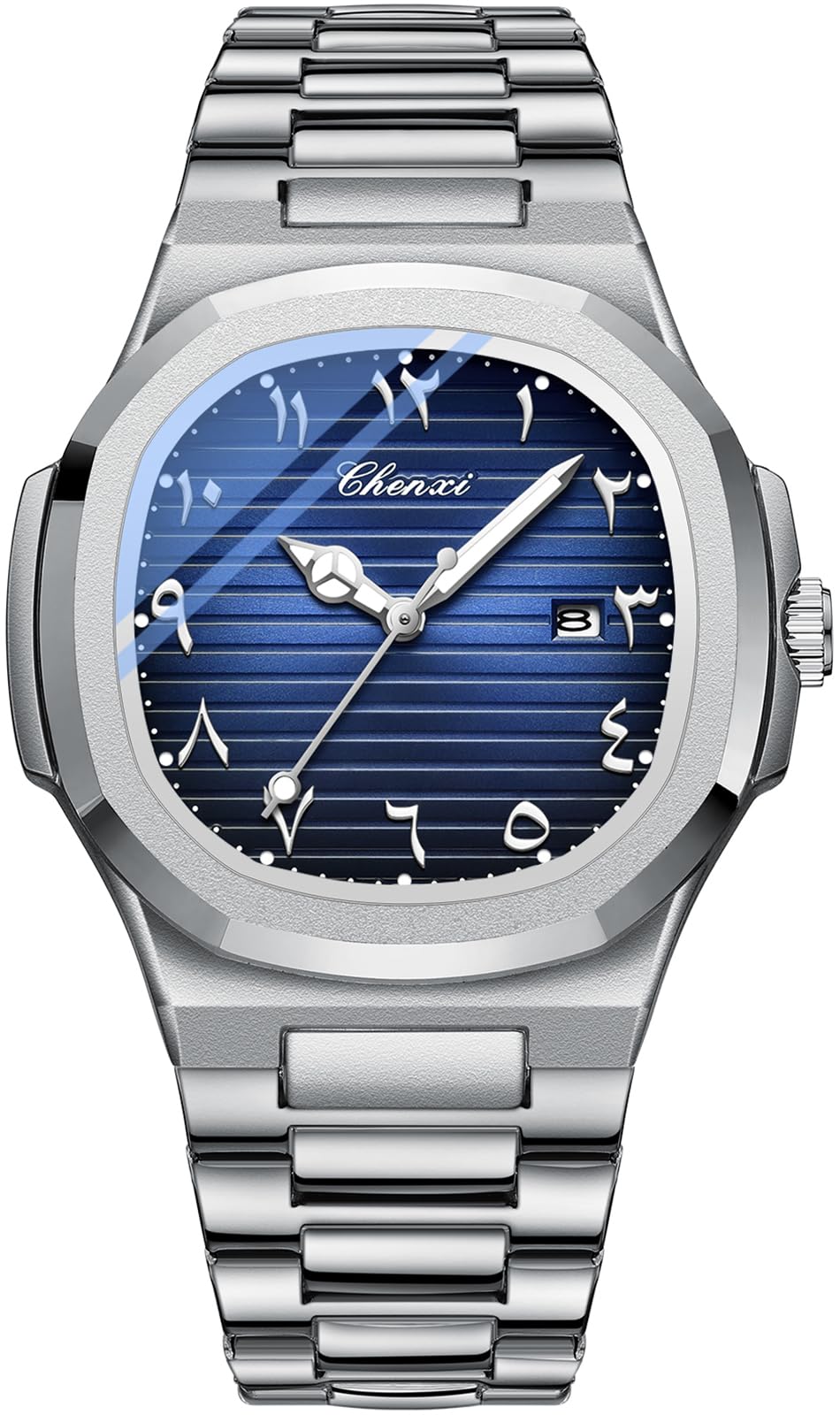 HOTBESTKANG Men Quartz Movement Watch Waterproof Luminous Men's Watch, Stainless Steel Strap Business Watches