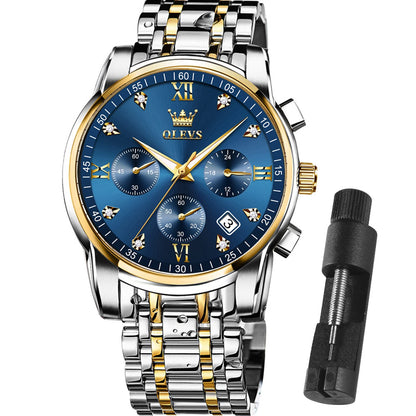 HOTOLEVS Mens Watches Waterproof Stainless Steel Adjustable Bracelet Watch Quartz Analog Watch for Men Fashion Business Classic Mens's Wrist watch's Casual Watches Gold/Blue/Black/White/Face/Dial