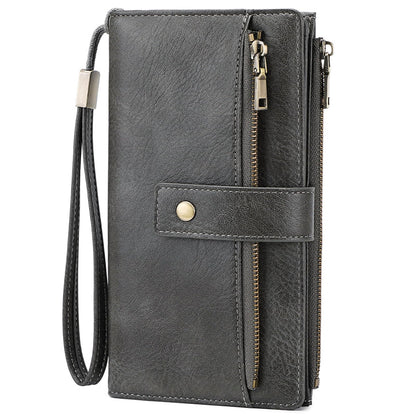 HOTGOIACII Wallet for Women RFID Blocking Card Holder Large Capacity Trifold Leather Wristlet Wallets Teal