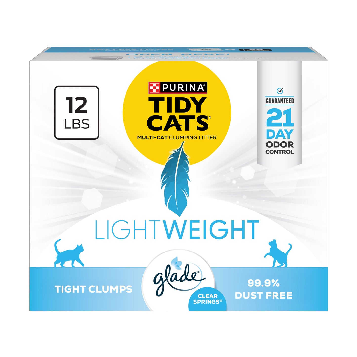 HOTPurina Tidy Cats LightWeight With Glade Clear Springs Multi-Cat, Clumping, Low Dust, Scented Cat litter - 17 lb. Box