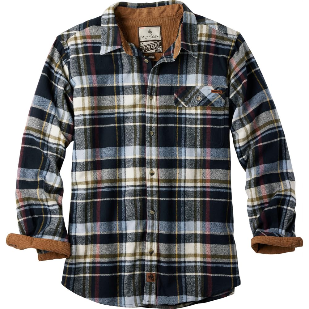 HOTLegendary Whitetails Mens Long Sleeve Button Down 100% Cotton Flannel Shirt