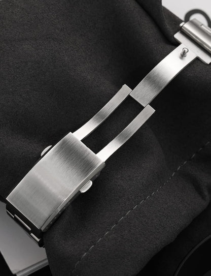HOTwatchdives Watch Buckle 16mm/18mm/20mm/22mm Fold Safety Milled Clasp Replacement Stainless Steel Watchband Clasp (Silver, 16mm)