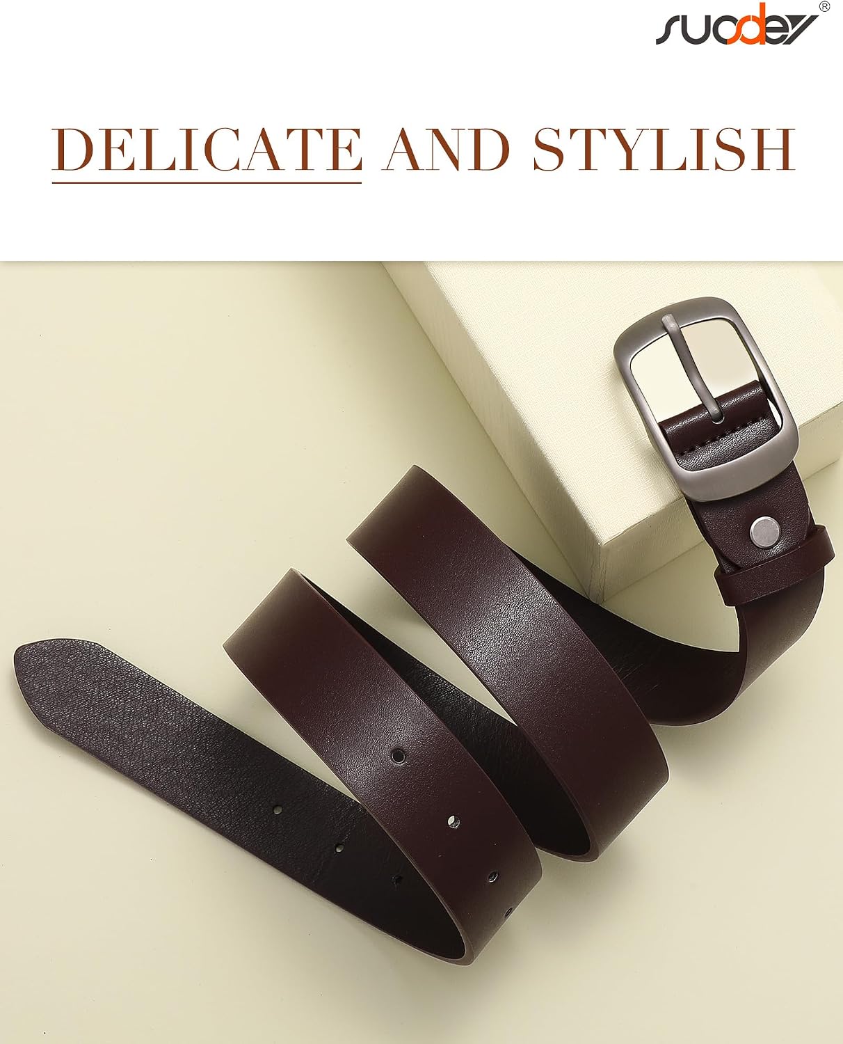 HOTSUOSDEY Women Belts For Jeans Dresses Pants Ladies Leather Waist Belt with Elegant Buckle, Width 1.3"
