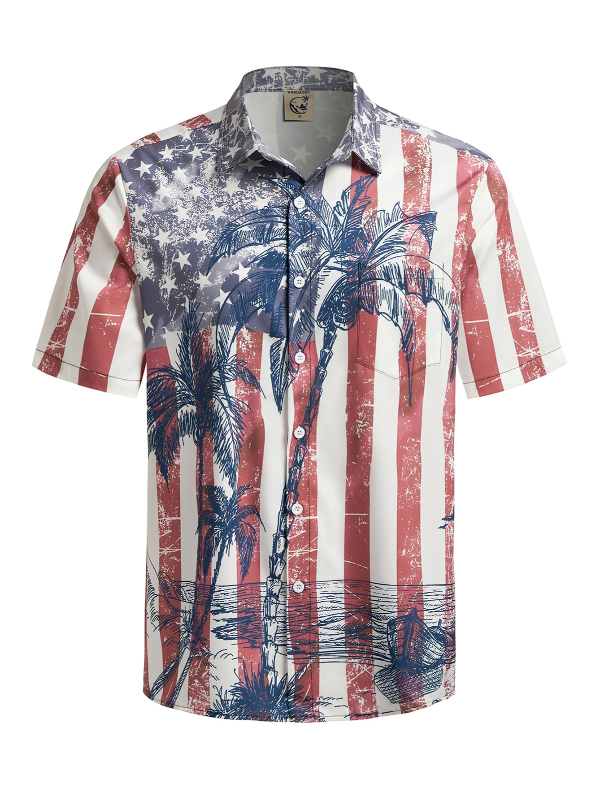 HOTHardaddy Men's Hawaiian Shirt Short Sleeves Coconut Printed Button Down Summer Beach Casual Shirts