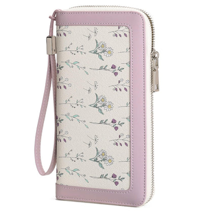 HOTGAEKEAO Wristlet Wallets for Women RFID Blocking Large Capacity Clutch Wallet Vegan Leather Zip Around Ladies Long Purse