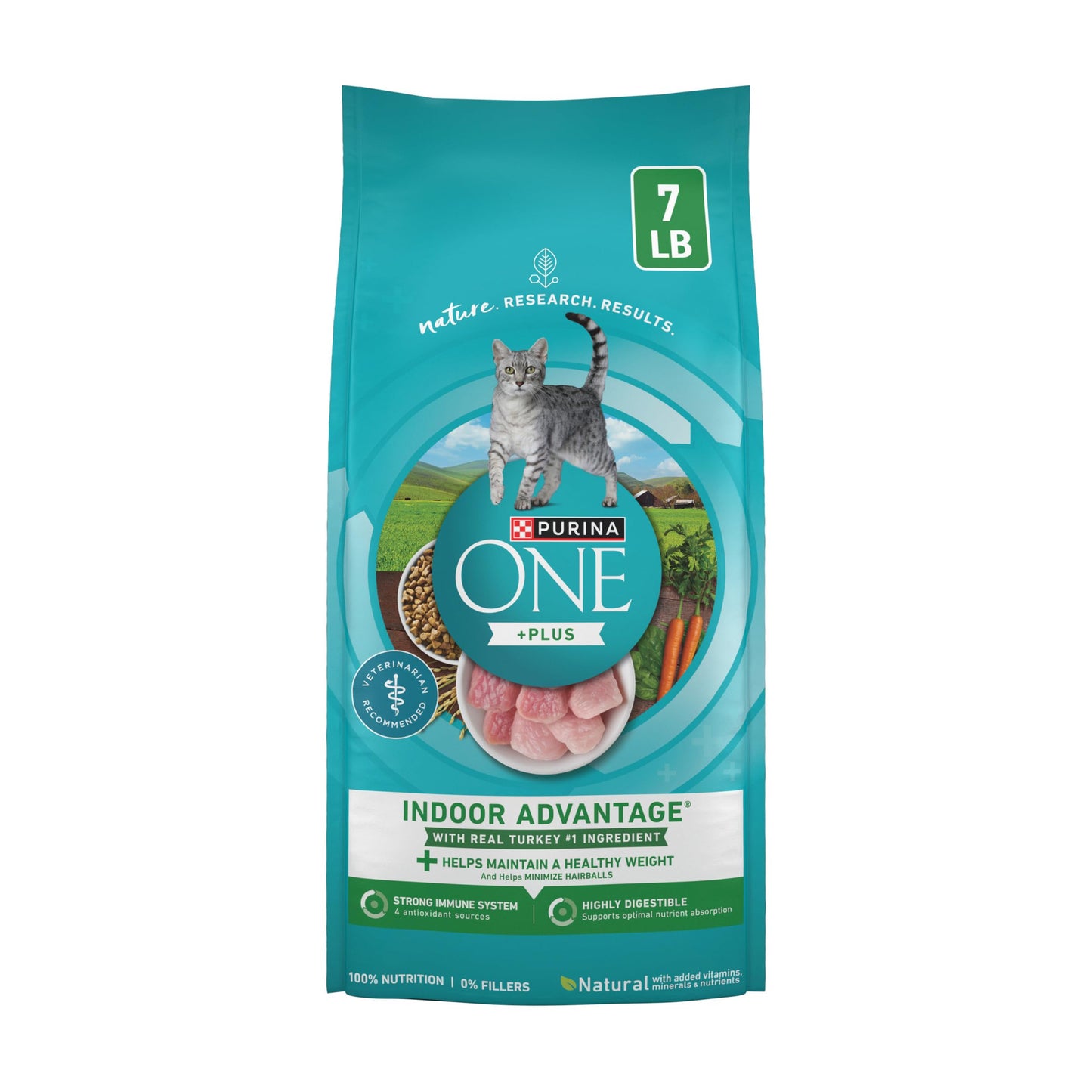 HOTPurina ONE Natural, Low Fat, Weight Control, Indoor Dry Cat Food, +Plus Indoor Advantage - 16 lb. Bag