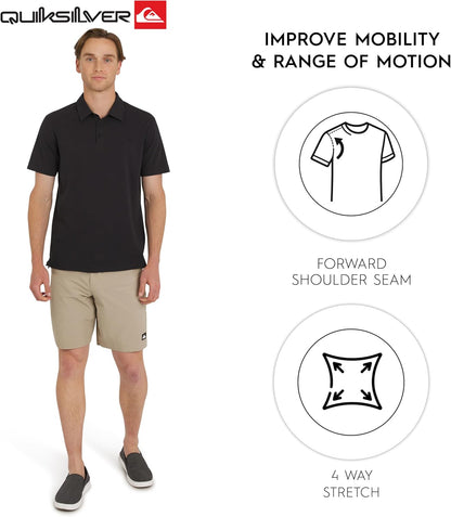 HOTQuiksilver Men's Regular Fit Premium Soft Short Sleeve Oxford Polo Shirt