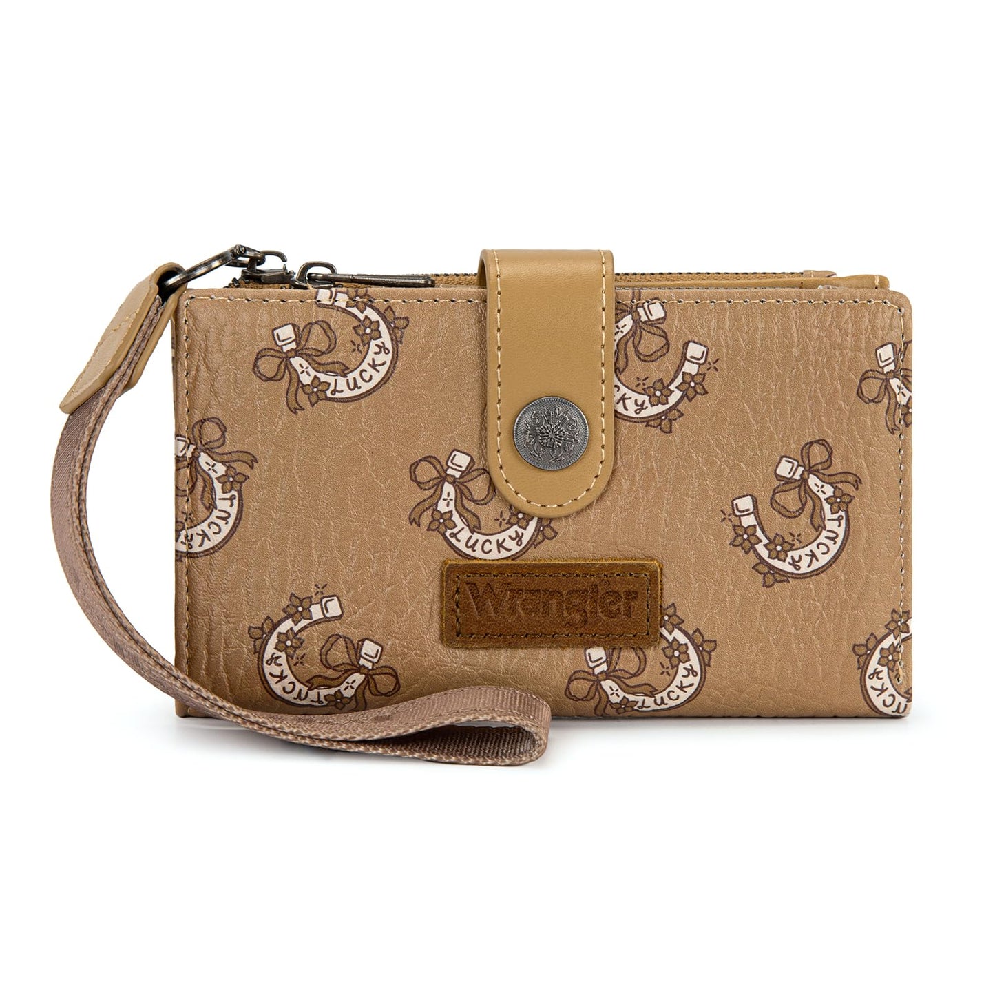 HOTX Wrangler Small Wallet Women, Wristlet Rfid Blocking Wallets Large Capacity Bifold Wallet with Coin Pocket
