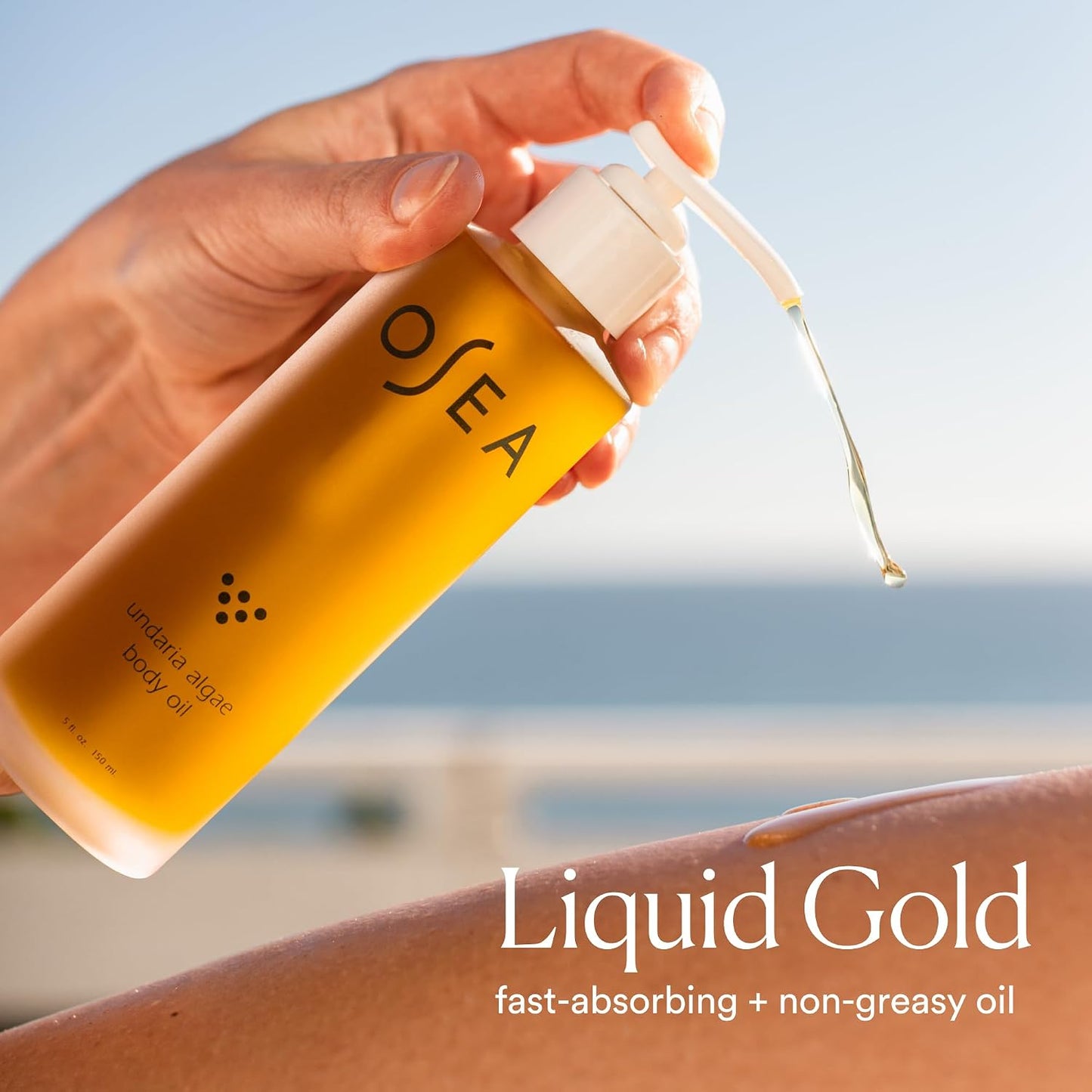 HOTOSEA Undaria Algae Body Oil 5 oz – Visibly Firming, Deeply Moisturizing, Instantly Improve Elasticity, Clean Lightweight Non-Greasy Hydration, Vegan & Cruelty-Free Seaweed Skincare | Improves Elasticity • Silky Body Glow • Lightweight, Non-Greasy • Cit