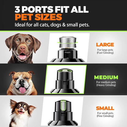 HOTWhisper Quiet Dog Nail Grinder Safe & Stress-Free for Sensitive Dogs Cats | 4 LED Lights,3 Grinding Bits, 3-Speed, Pet Nail Trimmers, Rechargeable Painless Grooming Kit for All Breeds & Sizes