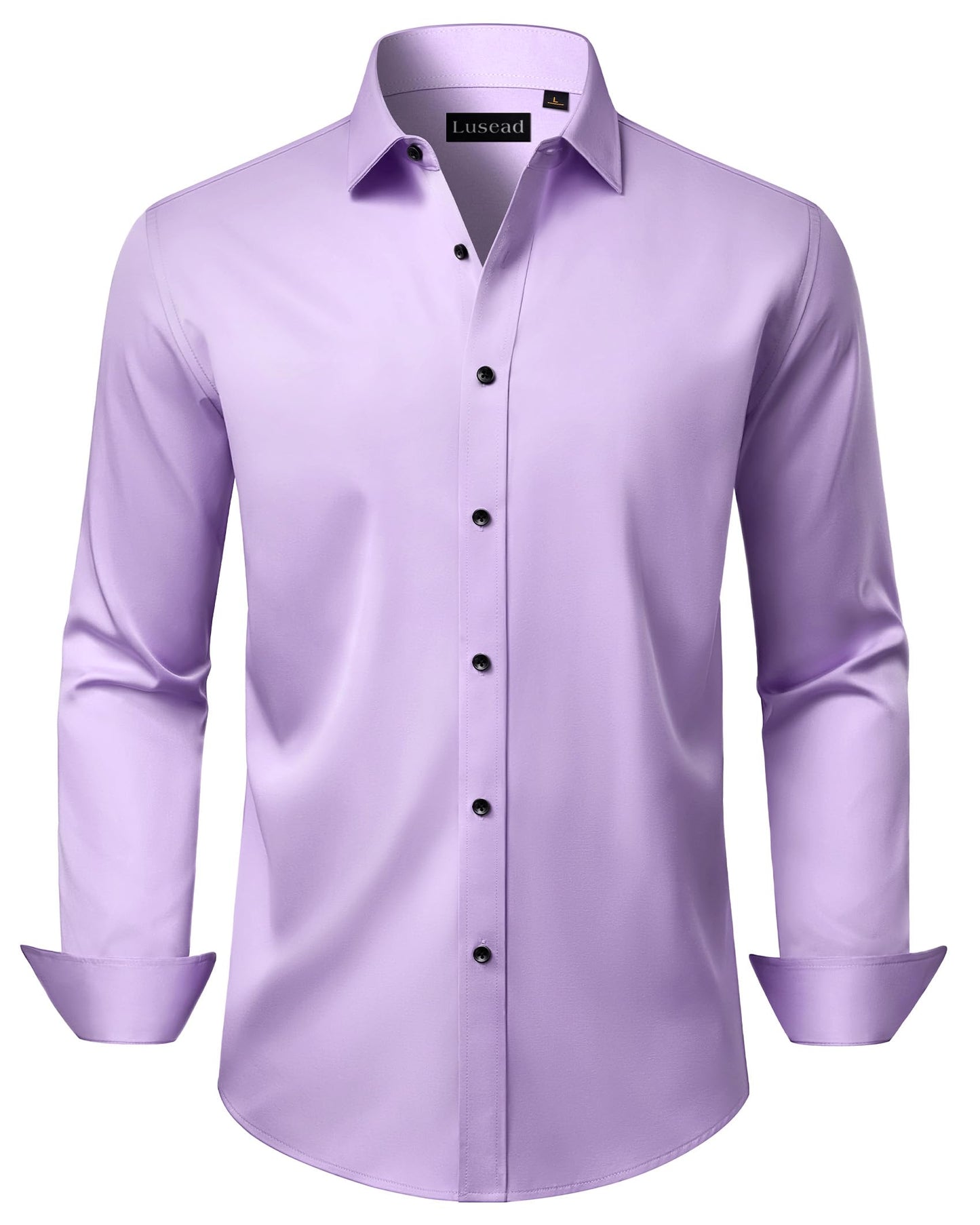 HOTMen's Dress Shirts Long Sleeve Stretch Wrinkle Free Wedding Formal Business Button Down Shirt