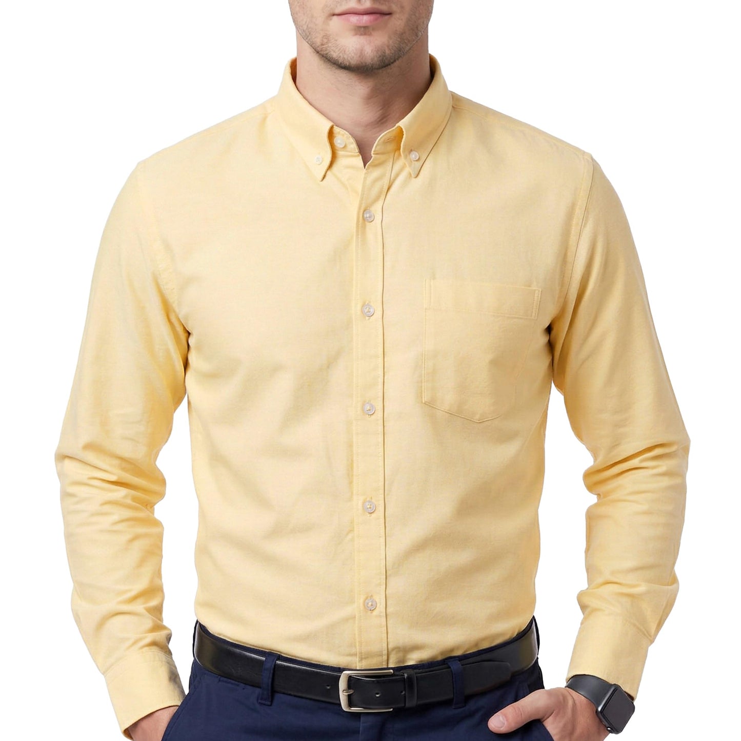 HOTCotton King Mens 100% Cotton Oxford Shirt Long Sleeve Dress Shirts for Men Button Down Work Casual Shirt with Pocket