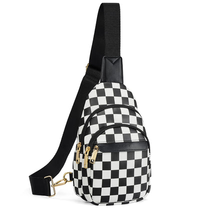 HOTBOSTANTEN Sling Bag for Women Leather Crossbody Bags Fanny Pack Chest Bag for Travel