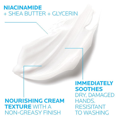 HOTLa Roche-Posay Cicaplast Hand Cream, Instant Relief Moisturizing Hand Lotion for Dry Hands, Shea Butter Lotion for Dry Cracked Hands, Non Greasy, Fragrance Free