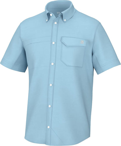 HOTHUK Men's Tide Point Kc Scott Original Artwork Short Sleeve Shirt, Fishing Button Down