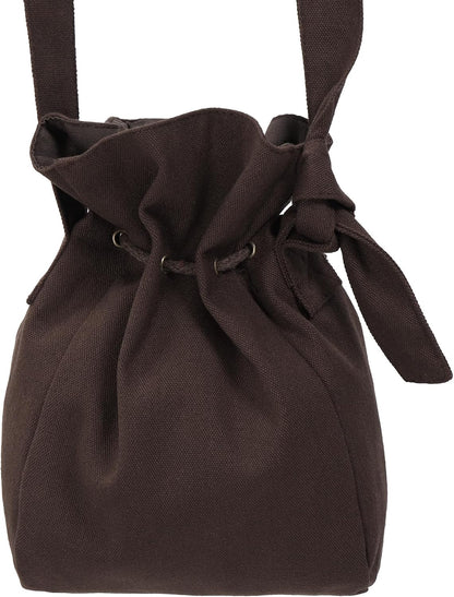 HOTFURPHI Medieval Drawstring Shoulder Bag Renaissance Canvas Dice Bag Coin Purse Ren Faire Costume Accessories