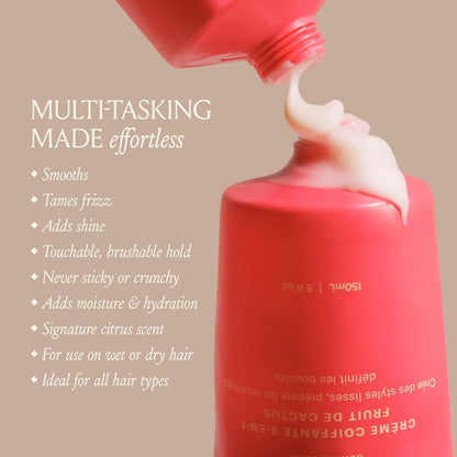 HOTDAE Cactus Fruit 3-In-1 Styling Cream - Smooth Styles, Prep Shiny Blowouts, Defines Curls (5 oz.)