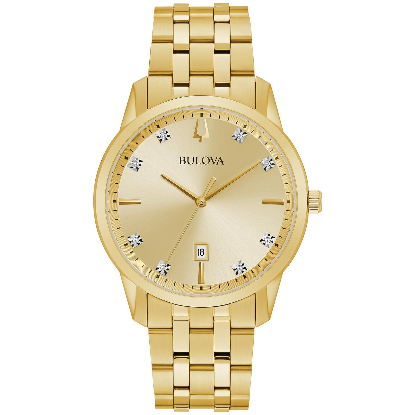 HOTBulova Men's Classic Diamond Sutton 3-Hand Quartz Watch, 40mm