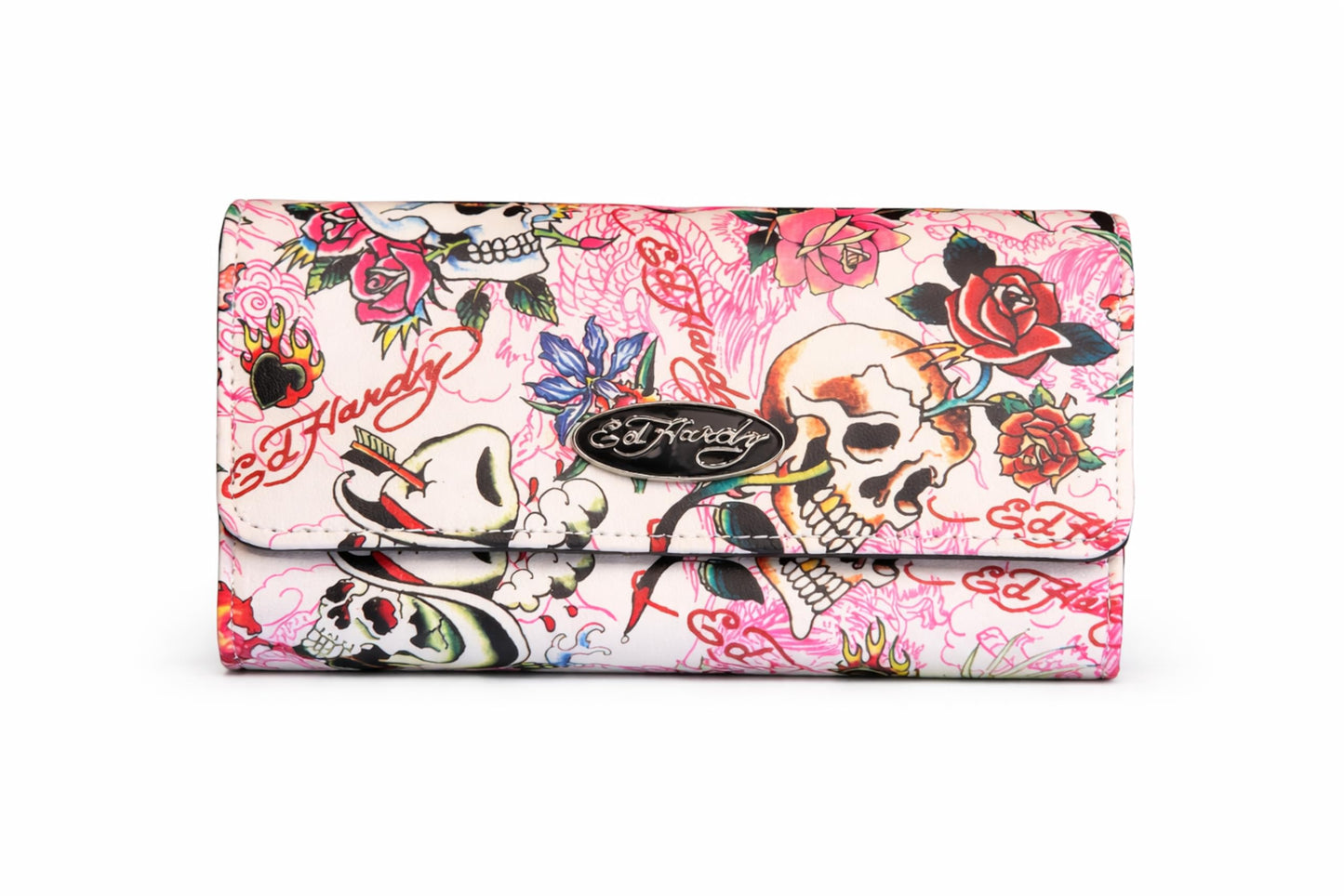 HOTED HARDY Women's Trifold Wallet with Multicompartment Storage EHW193 (Pink/White)