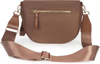HOTFEIBOON Spacious Nylon Crossbody Bag Bum Bag Handbags Wallets Purses Trendy Shoulder Bag for Women
