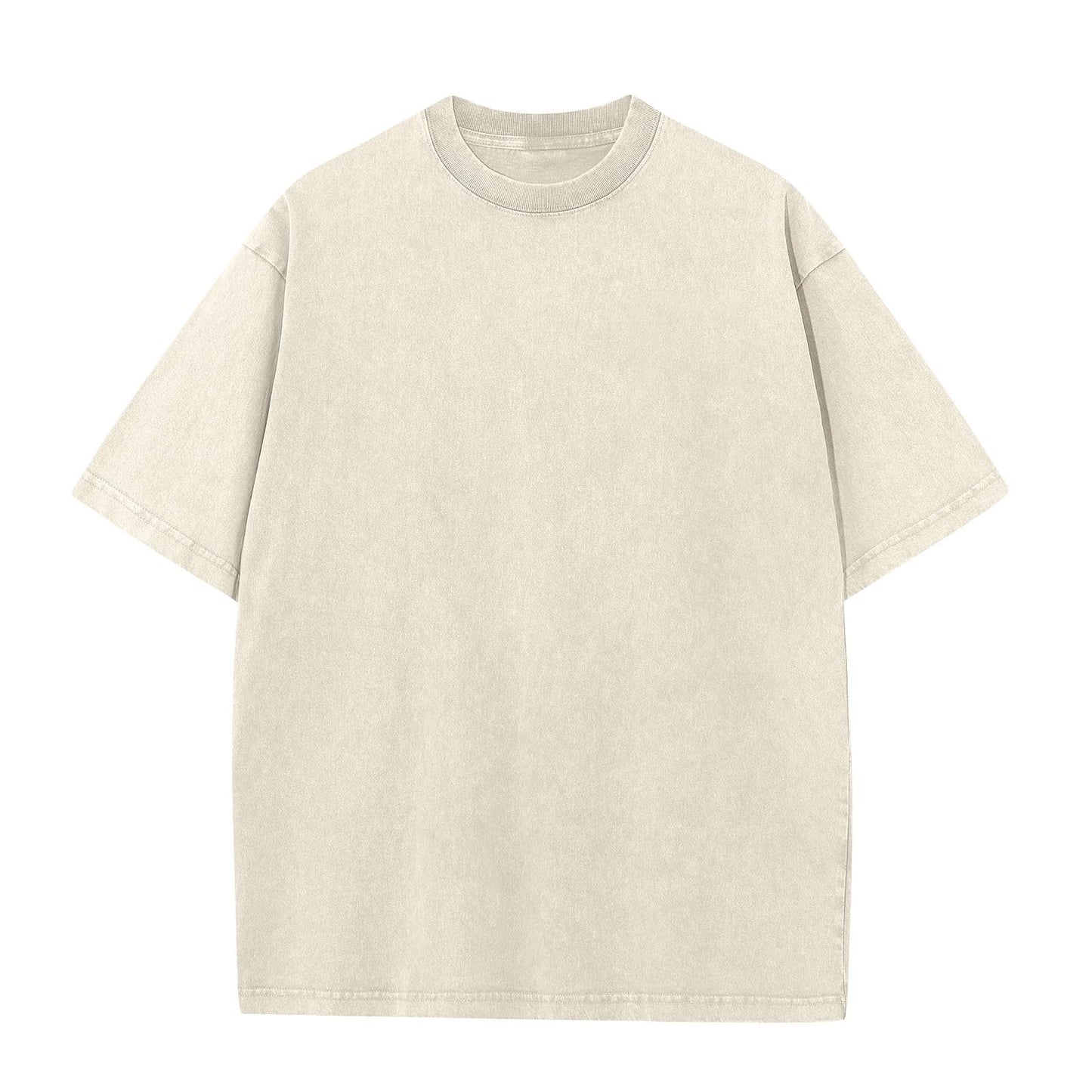 HOTMen's Cotton T-Shirts Oversized Unisex Short Sleeves Casual Loose Wash Solid Basic Tee Tops