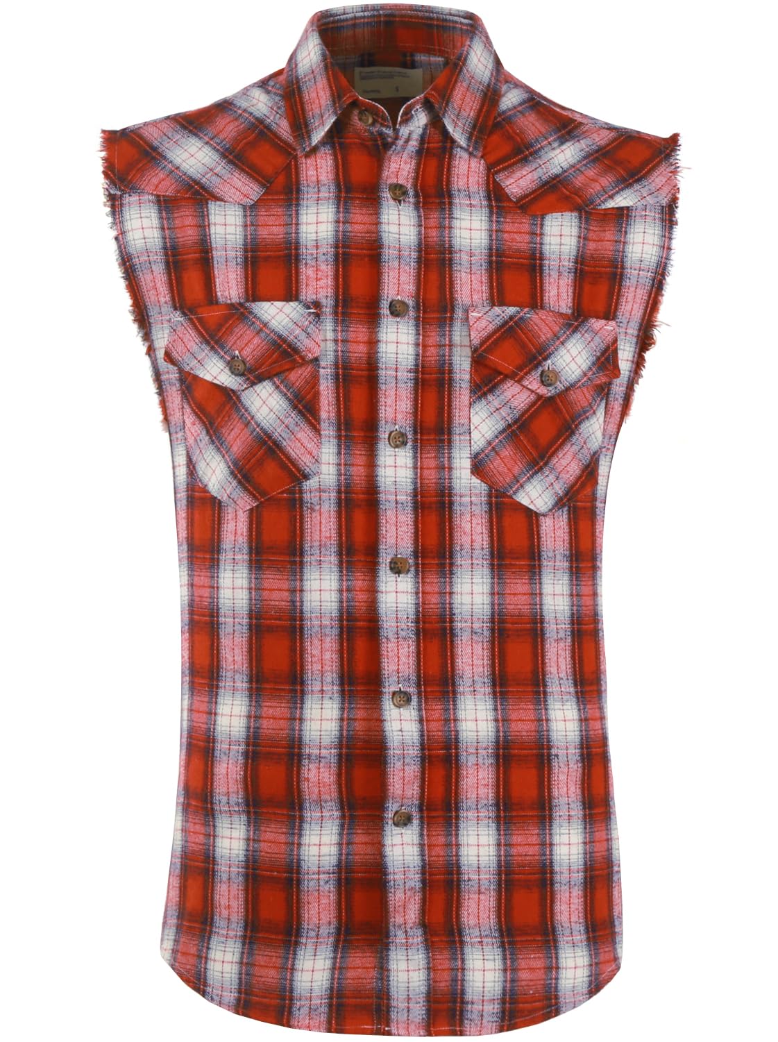 HOTMen's Casual Flannel Plaid Shirt Sleeveless Plus Size Vest