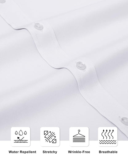 HOTAlimens & Gentle Slim Fit Dress Shirts for Men Long Sleeve Stretch Stain Proof Wrinkle Free Button Down Shirts Formal Shirts