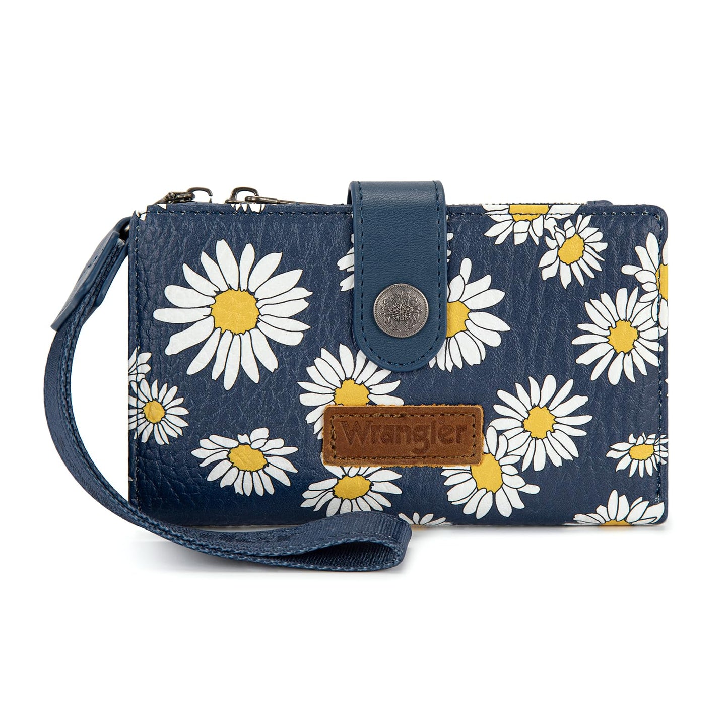 HOTX Wrangler Small Wallet Women, Wristlet Rfid Blocking Wallets Large Capacity Bifold Wallet with Coin Pocket