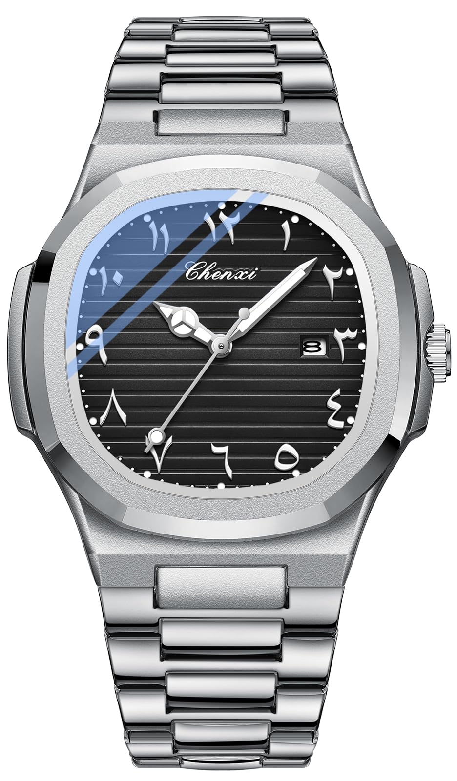 HOTBESTKANG Men Quartz Movement Watch Waterproof Luminous Men's Watch, Stainless Steel Strap Business Watches
