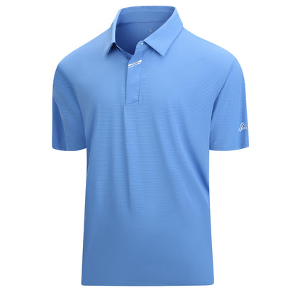 HOTEsabel.C Jacquard Golf Shirts for Men Dry Fit Short Sleeve Collared Polo | Moisture Wicking, Athletic Fit, 4-Way Stretch for Comfort, Wrinkle Free, Lightweight, Ideal for Golf, Casual & Work Wear