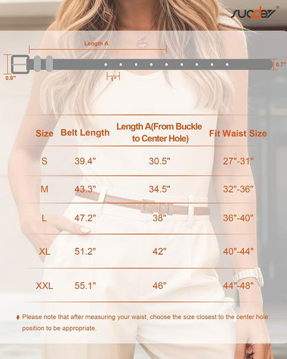 HOTSUOSDEY Women Skinny Belt for Jeans Dresses Candy Color Thin Waist Belt with Square Buckle 0.7" Width