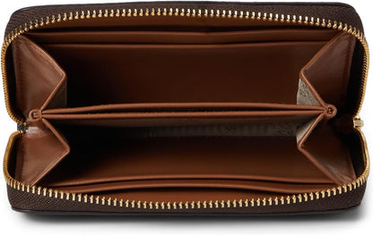 HOTMichael Kors Jet Set Small Zip Around Card Case, Gold-Tone Hardware/Brown/Acorn