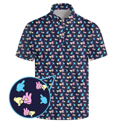 HOTGolf Polo Shirts for Men Funny Print Quick Dry Short Sleeve Performance Golf Shirts Moisture Wicking Polo Shirts