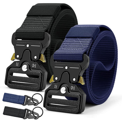 HOTDOOPAI Tactical Belt for Men, Military Nylon Web with Heavy Duty Quick Release Metal Buckle, 1.5'' Wide - Ideal for Work,