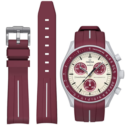 HOTBands for Moonswatch Watch,Curved No Gap Rubber Strap Compatible with Omega X Swatch Moonswatch Speedmaster/Rolex/SEIKO 20mm Watch,Swatch Omega Moonswatch Speedmaster Watch Replacement Band Men Women
