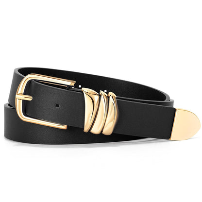 HOTVONMELLI Women's Belt for Jeans Dress Leather Belt for Women Fashion Waist Ladies Belt with Silver Buckle