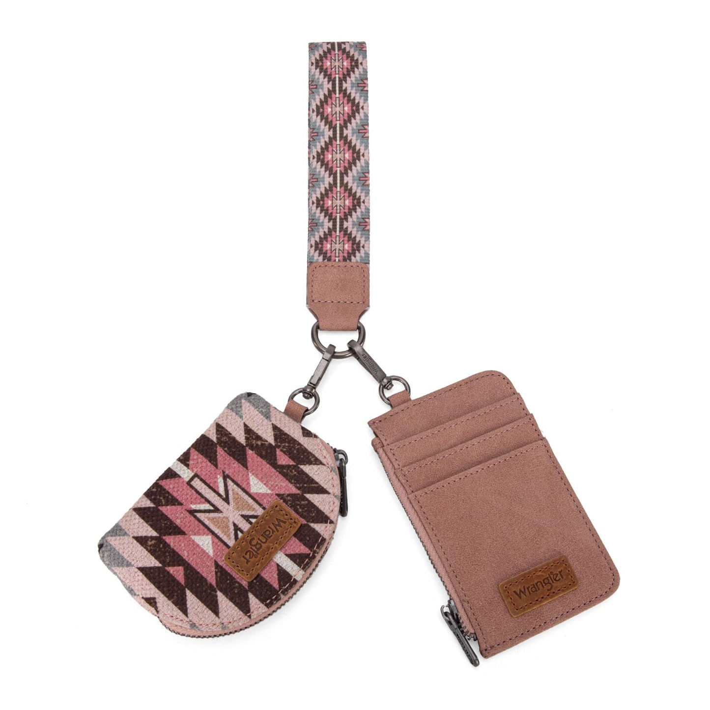 HOTWrangler Western Keychain Wristlet Wallets for Women Retro Dual Pouch Wristlet Credit Card Holder Wallet with Zipper Pocket WG2214-W0051BK