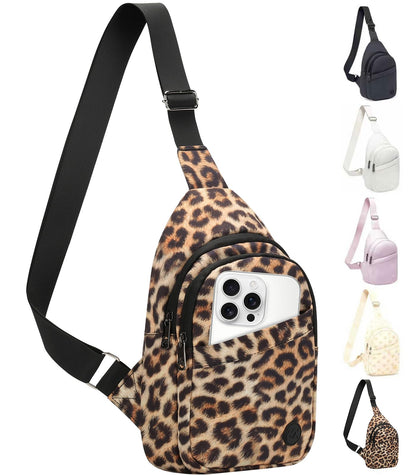 HOTMAXTOP Crossbody Bags for Women Men Lightweight Sling Bag Fanny Packs for Travel Casual Outdoors Gifts for Family Black