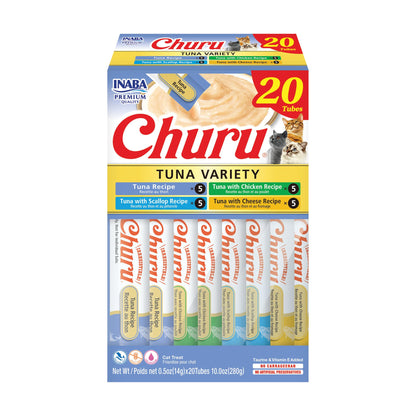 HOTINABA Churu Cat Treats, Lickable, Squeezable Creamy Purée Cat Treat with Green Tea Extract & Taurine, 0.5 Ounces Each Tube, 60 Tubes, Chicken Variety Box