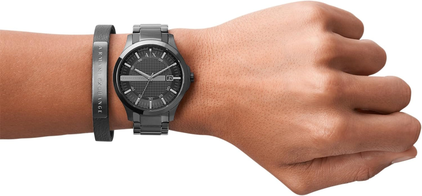 HOTA|X Armani Exchange Men's Watch, Three-Hand Stainless Steel Watch for Men