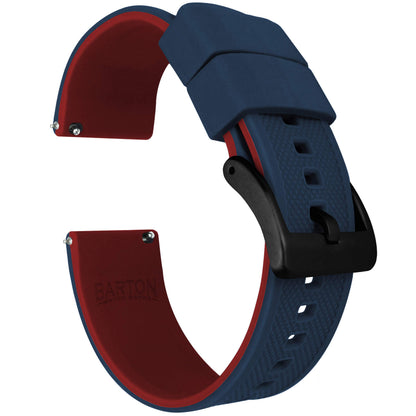 HOTBARTON Elite Silicone Watch Bands - Quick Release - Choose Strap Color & Buckle Color (Stainless Steel, Black PVD or Gunmetal Grey) - 18mm, 20mm, 22mm & 24mm Watch Straps