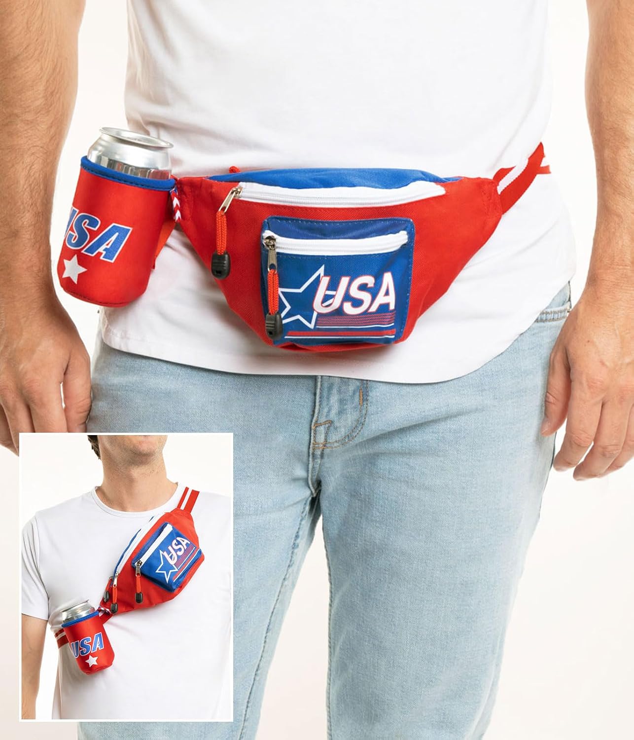 HOTTipsy Elves American Flag Fanny Packs for July 4th BBQs and Summer Pool Parties