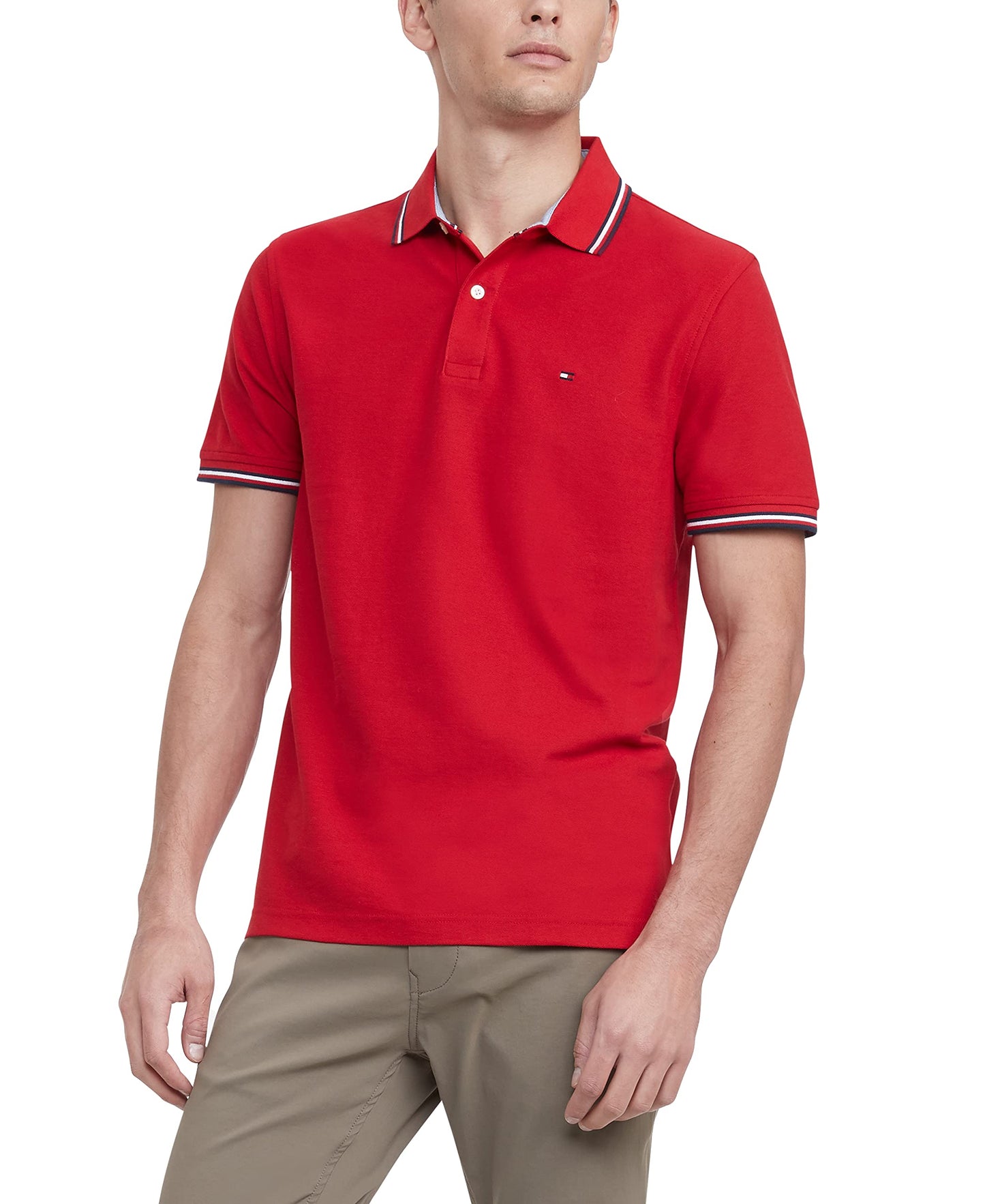 HOTTommy Hilfiger Men's Short Sleeve Moisture Wicking Stretch Polo Shirt With Quick Dry + Uv Protection
