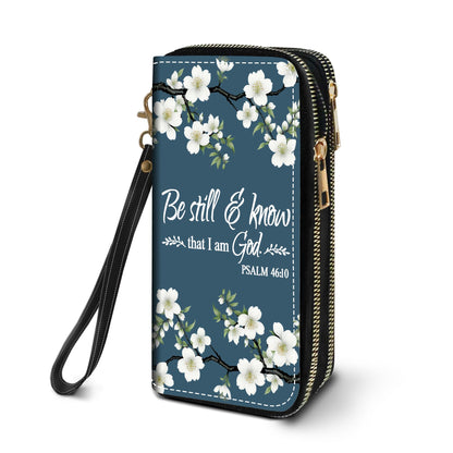 HOTWomen's Large Capacity Wallet PU Leather Double Zipper Clutch Purse Multifunctional Wallet with Removable Wristlet Strap for Smart Phone/Coin/Card/Cash, Floral Quotes Bible Verse Philippians 4-13