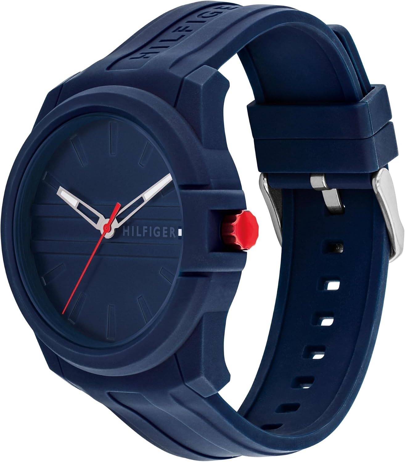 HOTTommy Hilfiger Men's 3-Hand Quartz Watch – Casual Sport Style, Silicone Strap, Water-Resistant to 50 Meters, Everyday Fashion Wristwatch, Gift for Him - 44mm
